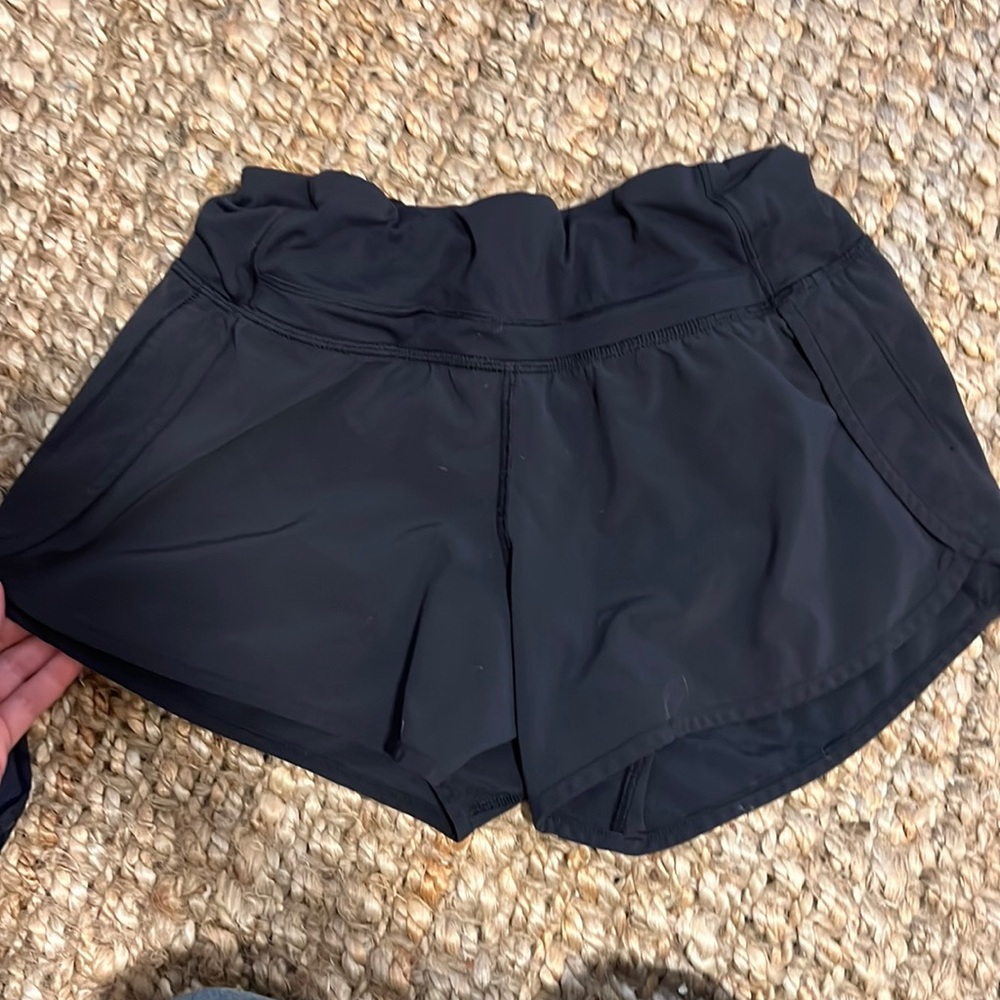 Plain Black Lululemon Running Shorts